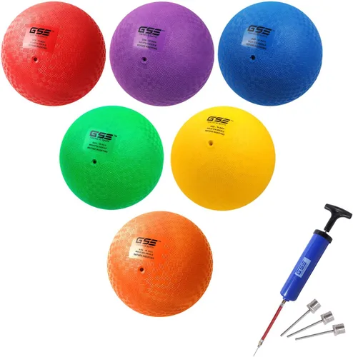 Miniatura 19 de GSE Games & Sports Expert Pelotas inflables para parque infantil, kickball, pelota de Dodge con rebote, balonmano. Ideal para 4 juegos de pelota