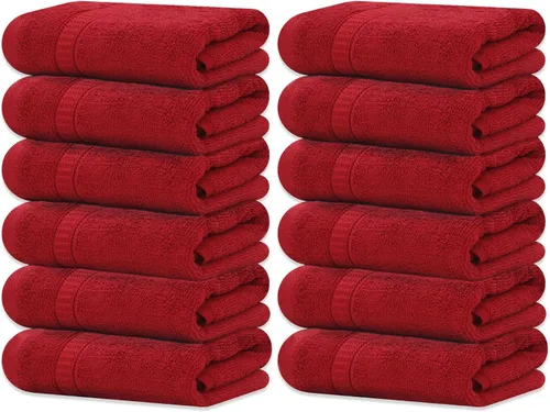 Miniatura 38 de GOLD TEXTILES Toalla 100% algodón, paquete de 12, 13 x 13 pulgadas, color blanco, ultra suave, altamente absorbente, de larga duración y de secado