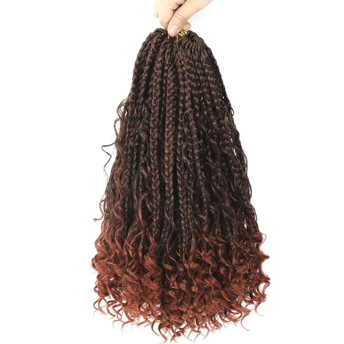 Miniatura 14 de Ayana - Trenzas de ganchillo, bohemias, con extremos rizados Crochet Braids Box. 3 extensiones de cabello sintético de trenzas de ganchillo Goddess