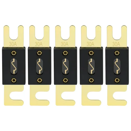 Miniatura 24 de Baomain Paquete de 2 fusibles ANL de 300 A a granel con terminales chapados en oro para audio de automóvil, amplificador, camión, barco, RV