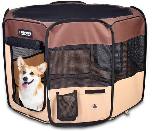 Miniatura 11 de JESPET - Parque de juegos para perros de 36 pulgadas, 45 pulgadas y 61 pulgadas portátil para perros con bolsa de transporte para cachorros, gatos