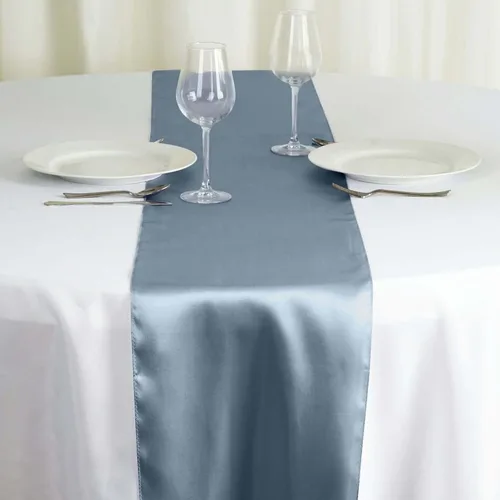 Miniatura 7 de Efavormart - 5 piezas de camino de mesa de satén de alta calidad para bodas, fiestas de cumpleaños, ajuste rectangular y mesa redonda, 12 x 108