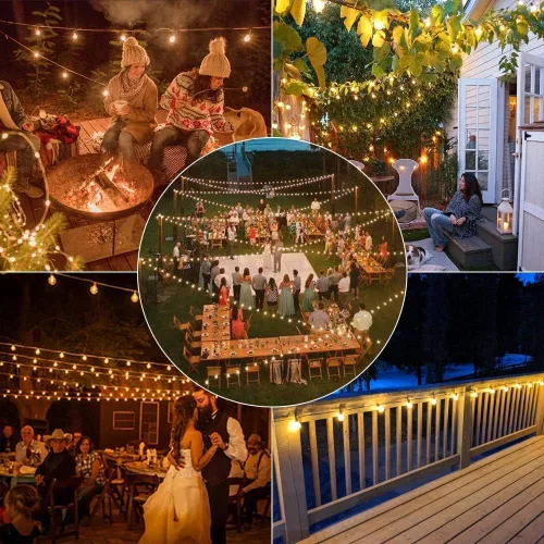 Miniatura 8 de Svater Bombillas LED G40 de repuesto para tira de luces al aire libre, paquete de 25 bombillas regulables inastillables, bombillas Edison con base