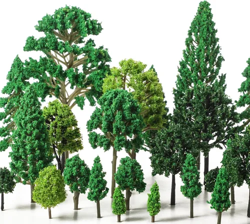 Skylety 70 Piezas Árboles Modelo de 1.2 a 6.3 Pulgadas Árboles de Juguete en Miniatura Mixtos Suministros de Diorama Plantas Falsas para Paisaje de