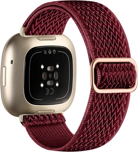 Miniatura 20 de Maledan Banda de Repuesto para Correas Fitbit Sense Hombres Mujeres, Correa de Reloj Elástica de Nylon Transpirable Suave para Versa 3/Versa 4