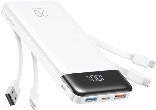Miniatura 14 de Charmast - Cargador portátil de 20000 mAh con cables incorporados, banco de energía de 22.5W para viajes, cargador rápido, paquete de batería