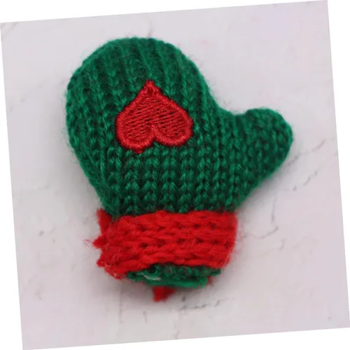 Miniatura 8 de EXCEART Guantes en miniatura, 16 piezas de mini guantes tejidos pequeños adornos de punto muñeca pequeña DIY suministros de manualidades DIY mini