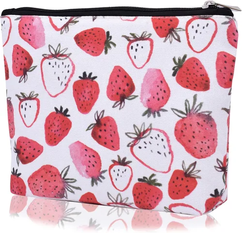 TeeYee Bolsa de maquillaje de lona para mujer con cremallera, bolsa de gran capacidad, bolsa de aseo de viaje, bolsa de almacenamiento, organizador