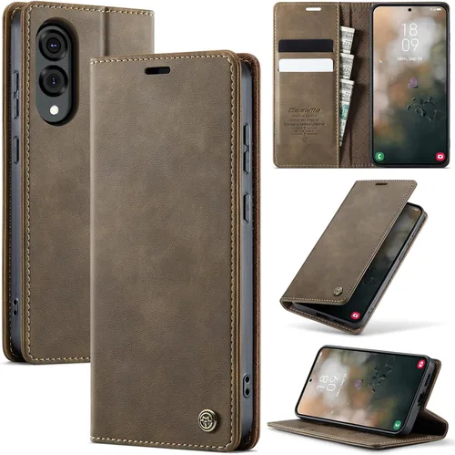 Miniatura 65 de Funda tipo cartera para iPhone 13 de piel tipo cartera con tarjetero y función atril, cierre magnético, bloqueo RFID, TPU a prueba de golpes