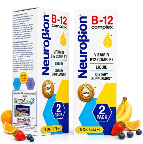 Neurobion Complejo de vitamina B12 de 16 onzas de sabor cítrico líquido, paquete de 2