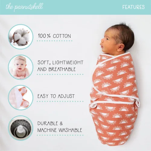Miniatura 2 de The Peanutshell Juego de 3 mantas para bebé, saco de dormir para recién nacido, saco de dormir para recién nacidos, saco de bebé de 0 a 3, 3 a 6