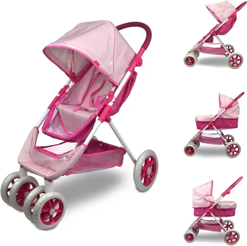 Miniatura 2 de Carriola de Muñecas ANIVIA, Cochecito de Muñecas, Silla de Paseo de Muñecas 2 en 1 y Carriola de Juguetes para Niños, Adecuado para Muñecas de hasta