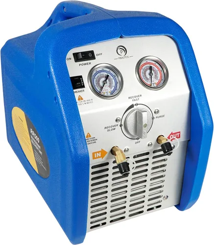 Máquina de recuperación de refrigerante de doble cilindro 1HP, unidad de reciclaje de freón portátil sin aceite de 110V-120V 60Hz para refrigerante