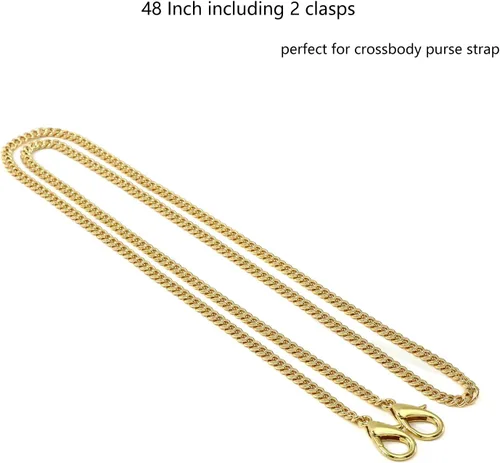 Miniatura 2 de Yichain Mini Nice - Correa de cadena de repuesto para bolso cruzado, correa de hombro, accesorios (oro amarillo, 48 pulgadas)