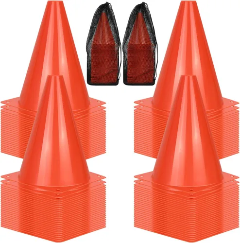 Miniatura 11 de PXZBLG 12/24/50 conos de fútbol, conos de fútbol de 17 cm, conos de tráfico de plástico, conos de entrenamiento para baloncesto, fútbol y patinaje