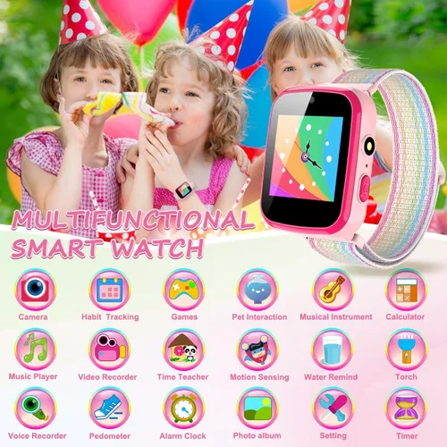 Miniatura 2 de Vakzovy Reloj inteligente para niños, regalo para niñas de 6 a 8 años, con cámara de video, música, audiolibros, relojes para niñas de 8 a 10 años