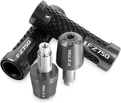 Miniatura 8 de Manillar CNC de motocicleta de gel de goma para manillar Y&AMAHA FZ750 FZ 750 FZ-750 1985 1986 1987 1988 1988 Agarraderas de manillar (color: negro)