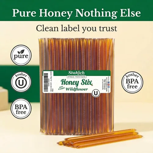 Miniatura 6 de Stakich Stix de Miel de Flor Silvestre (100 Stix)