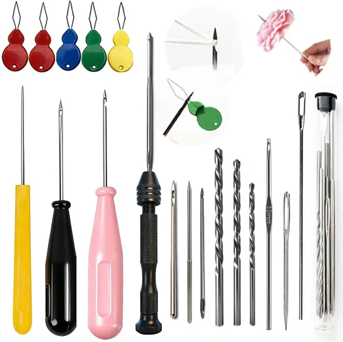 Miniatura 14 de Kit de 11 Piezas de Agujas para Velas, Herramienta de Inserción de Mecha Moldes Aguja Perforadora con Gancho con Ojo, Aguja para Mechas de Velas