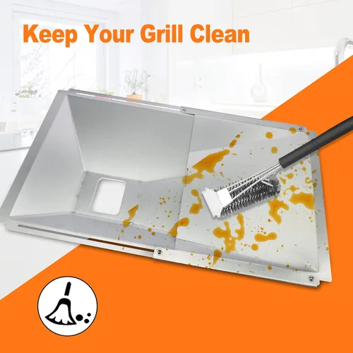 Miniatura 5 de Utheer - Bandeja de grasa ajustable con 10 revestimientos de aluminio para parrillas de 2/3/4 quemadores Fits Nexgrill, Charbroil, Cuisinart
