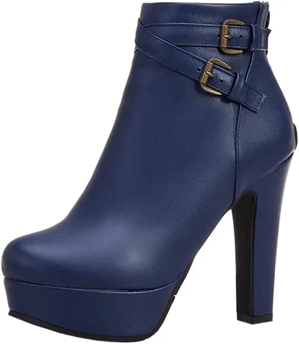 Miniatura 36 de Scaoruki Zapatos de otoño de moda para mujer, botines de tacón de bloque