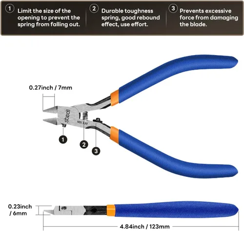 Miniatura 5 de stedi Pinza para modelo, cortador de rebabas con hoja única ultradelgada y resorte rígido Pinzas de hobby para reparación de Gundam