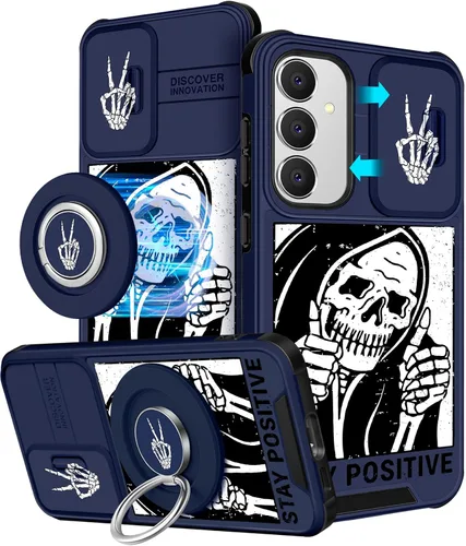 Miniatura 37 de Funermei Funda para teléfono Samsung Galaxy A15 5G - [2 en 1] Funda para teléfono de mujeres lindas chicas, diseño femenino de mariposa negra