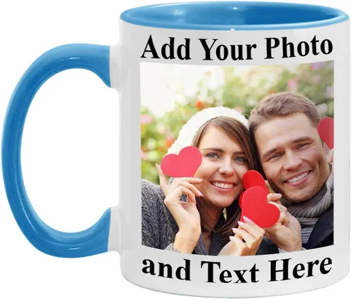 Tazas de café personalizadas, tazas de café personalizadas, taza de café personalizada, tazas personalizadas, tazas personalizadas (Acent 11 oz_Blue)