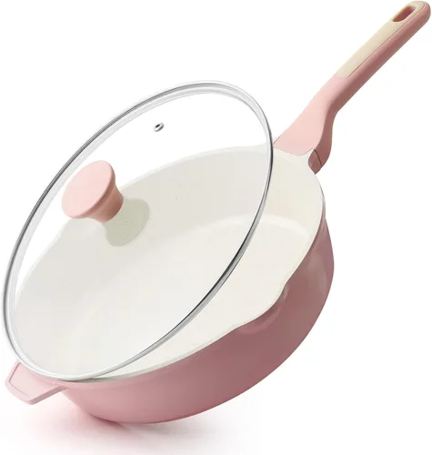 Miniatura 13 de SENSARTE Sartén Antiadherente, Sartén Profunda para Freír de 10/11/12 pulgadas, Sartén para Saltear con Tapa, Mango que se Mantiene Frío, Batería