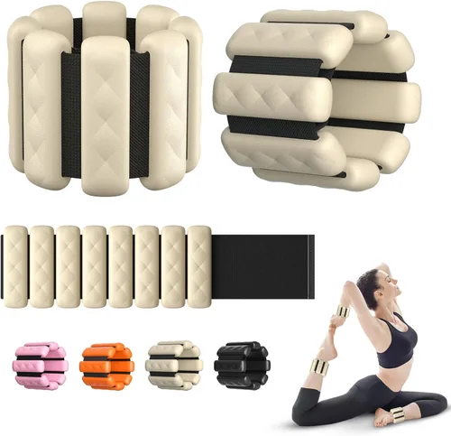 Miniatura 12 de Pesas de muñeca y tobillo de Pilates para mujeres - Brazaletes con peso ajustables para hombres, bandas de brazo con peso de 2 libras, pesas de pie