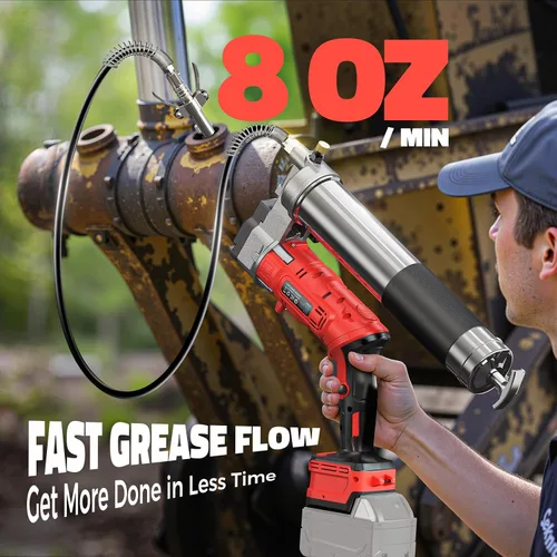 Miniatura 3 de Ecarke Pistola de engrase inalámbrica compatible con batería Milwaukee de 18 V, pistola de engrase eléctrica máxima de 12000 PSI, pistola doble