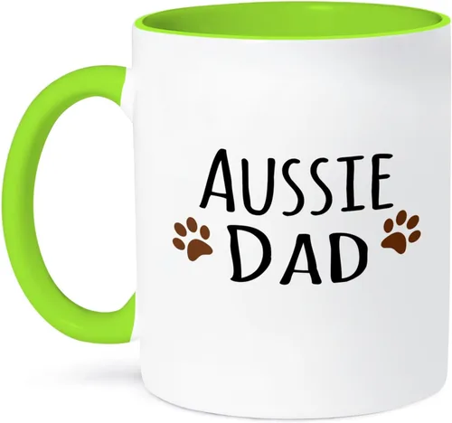 Miniatura 9 de 3dRose Taza Aussie Dog Dad de 11 onzas, color negro