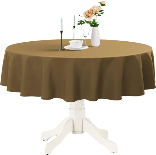 Miniatura 24 de Romanstile Mantel redondo impermeable, resistente a las manchas y sin arrugas, para cocina, comedor, fiesta, boda
