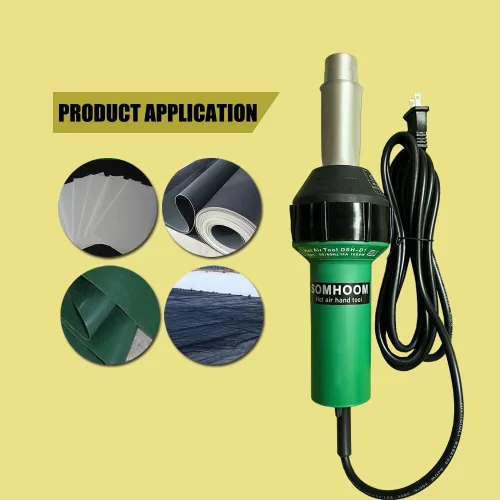 Miniatura 3 de Pistola de aire caliente profesional de 1600 W para soldadura de plástico, 5 boquillas, núcleo de calefacción y rodillo incluidos, soldador TPO