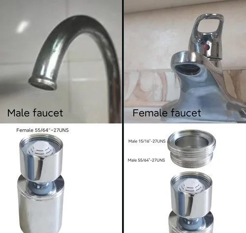 Miniatura 3 de Accesorio del grifo del fregadero de la cocina, aireador de la boquilla del grifo del baño, extensor del grifo, rociador de flujo dual giratorio