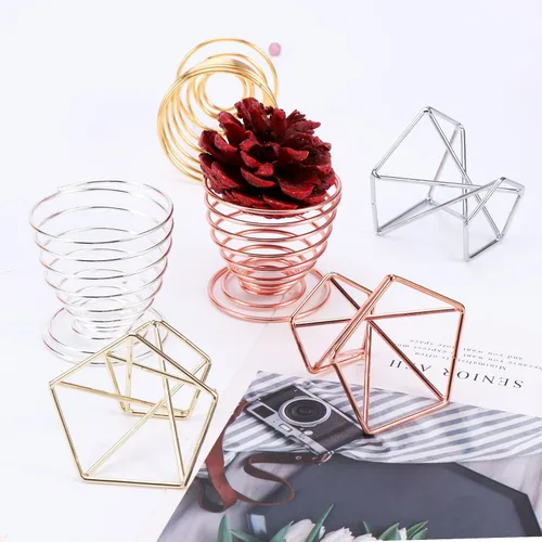Miniatura 2 de Paquete de 6 soportes para plantas de aire, estantes de alambre de metal para plantas, contenedor Tillandsia para plantas de aire, decoración