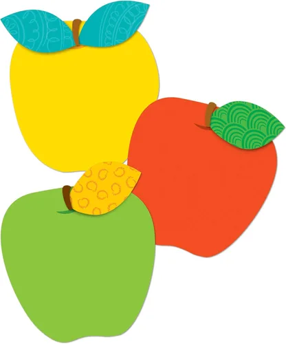 Carson Dellosa - 36 piezas de manzanas rojas, amarillas y verdes, de cartulina colorida para etiquetas de nombre, tablón de anuncios, decoraciones