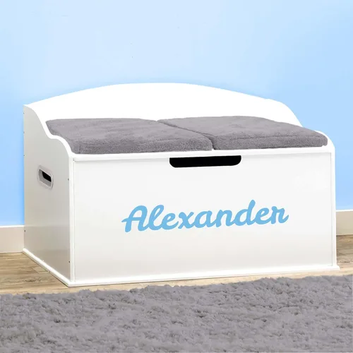 Miniatura 2 de DIBSIES Caja de juguetes personalizada Creative Wonders, serie Signature para niños, 30 x 19.25 x 18 pulgadas, tapa de cierre suave (blanco)