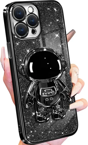 Miniatura 30 de Buleens Funda para iPhone 13 Pro Astronauta, Fundas Transparentes para iPhone 13 Pro con Papel Brillante y Soporte de Astronauta, Mujeres Niñas Rosa