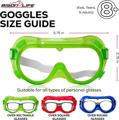 Miniatura 6 de BISON LIFE Gafas de seguridad para niños, gafas protectoras para niños a granel, ANSI Z87.1, gafas de seguridad para niños, paquete de gafas
