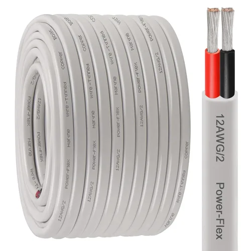 Miniatura 22 de Cable marino dúplex de calibre 10, cable de cobre estañado para barco, 150 pies, 10 AWG, estándar de EE. UU., OFC, alambre de cobre libre de oxígeno