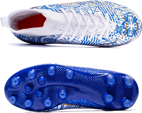 Miniatura 5 de Boys Girls Soccer Cleats Indoor Soccer Shoes High Top Training Youth Football Cleats Outdoor Soccer Shoes