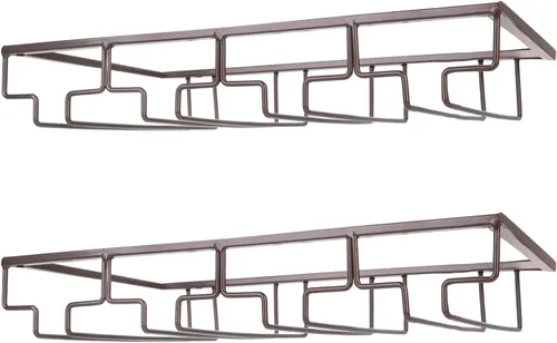 Miniatura 15 de FOMANSH Estante para Copas de Vino - Soporte para Copas de Vino debajo del Gabinete, Organizador de Metal para Copas de Vino y Vasos, Colgador
