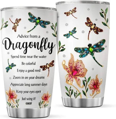Miniatura 13 de CUBICER Vasos de café con diseño de mariposa, regalos para mujeres en cumpleaños, Navidad, día de mariposa, taza de 20 onzas, taza grande de acero