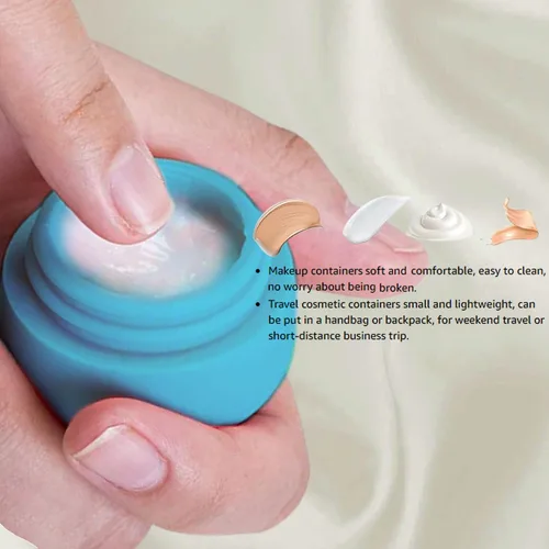 Miniatura 5 de Hession 2 recipientes de viaje, organizador de maquillaje, tarros de crema de silicona, a prueba de fugas, tarros aprobados por la TSA para loción