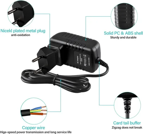 Miniatura 3 de Guy-Tech Adaptador de 6V CA/CC compatible con # S004LU0600045 1211 H 1212 F S004LU0600060 S004LU06000060 Motorola Baby Monitor AT&T VTech Phone 6VDC