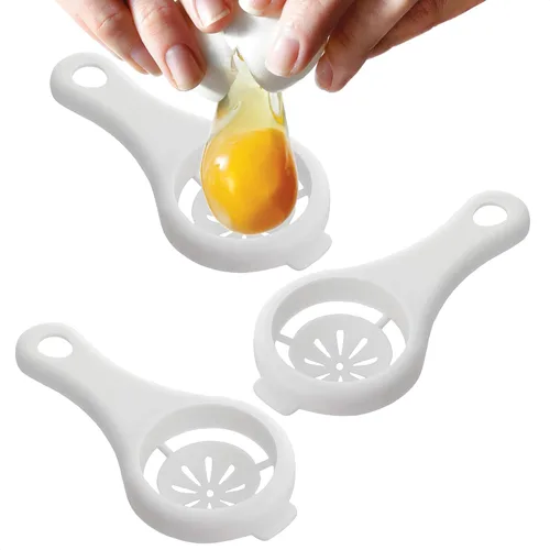 Separador de huevos para huevos crudos, herramienta separadora de yema de huevo con diseño de cuenco colgante para menos desorden, cuenco de