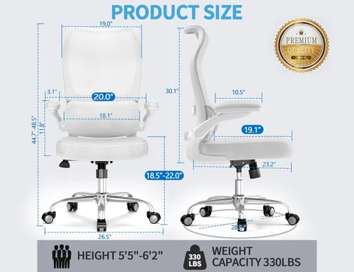 Miniatura 2 de TRALT Silla de Oficina Ergonómica - Silla de Escritorio con Respaldo Alto Ondulado Soporte Lumbar Ajustable Silla de Computadora - Sillas Gaming