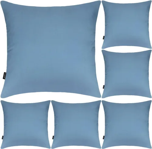 Miniatura 24 de Coddsmz Paquete de 6 fundas de almohada decorativas 100% algodón, fundas de cojín cuadradas de Navidad sólidas para el hogar, cama, sofá, día