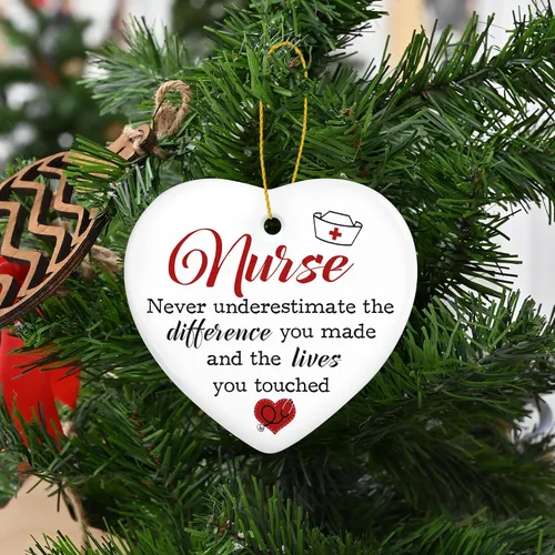 Miniatura 8 de GEEMBI Regalos de Navidad para Enfermeras Mujeres - Adornos Navideños Cerámicos 2025 para Decoración de Árbol - Regalos de Agradecimiento